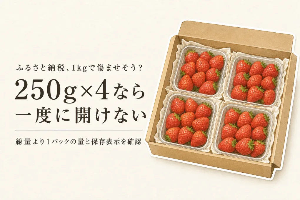 ふるさと納税いちごは250g小分けが傷みにくい？1kg返礼品を家族で食べ切る選び方